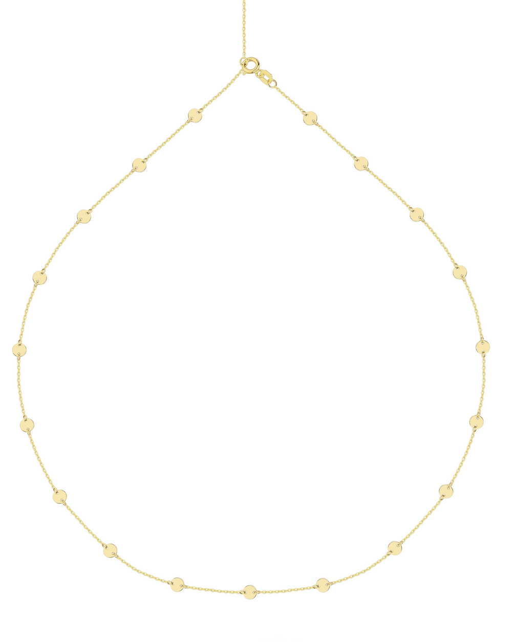 Gold Disc Station Necklace
