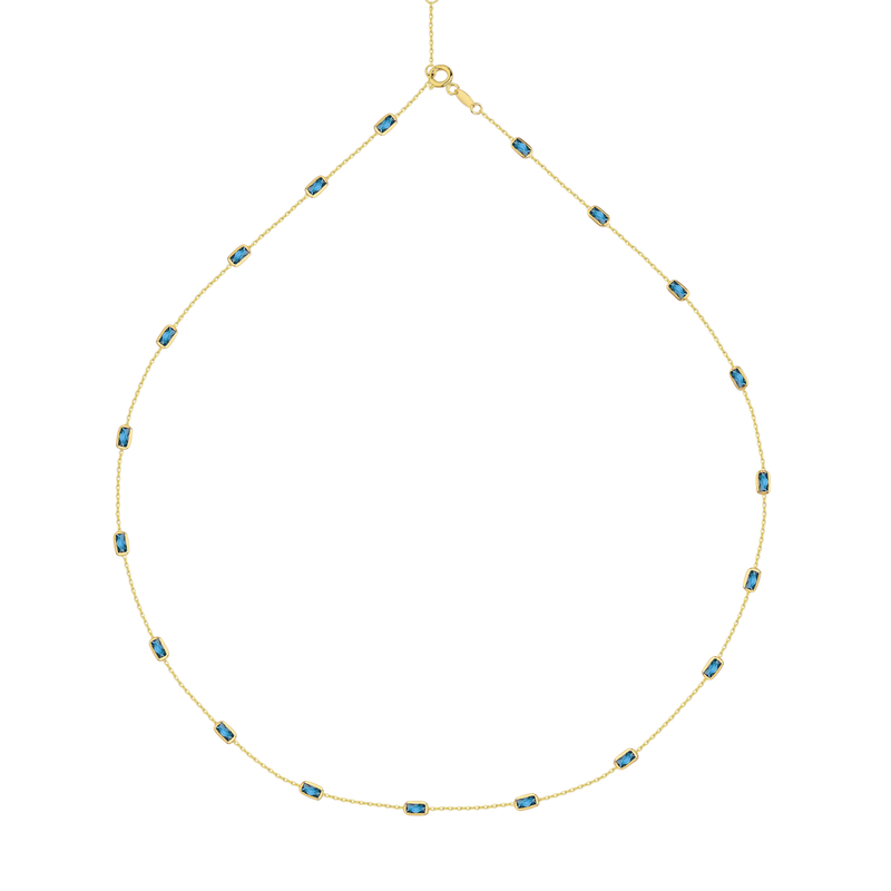 Aquamarine Line Necklace
