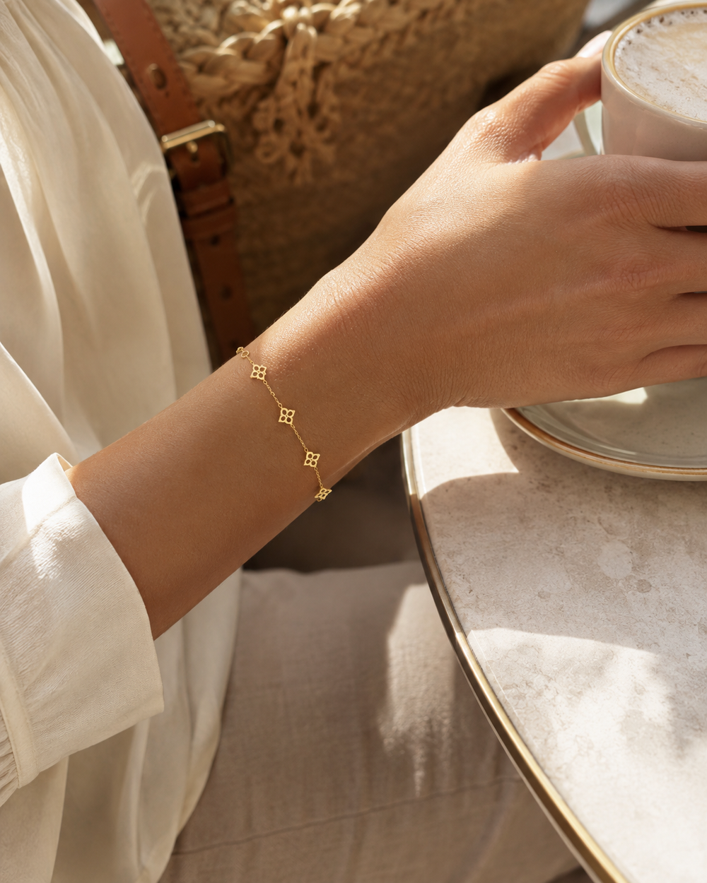 Quatrefoil Station Bracelet