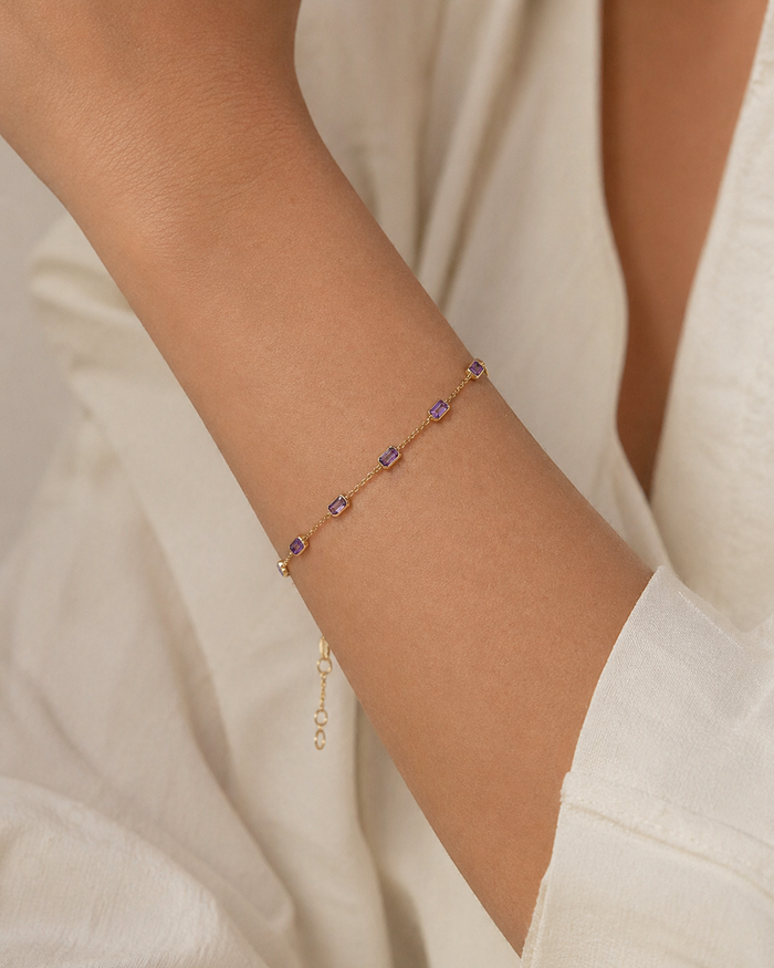 Amethyst Line Bracelet
