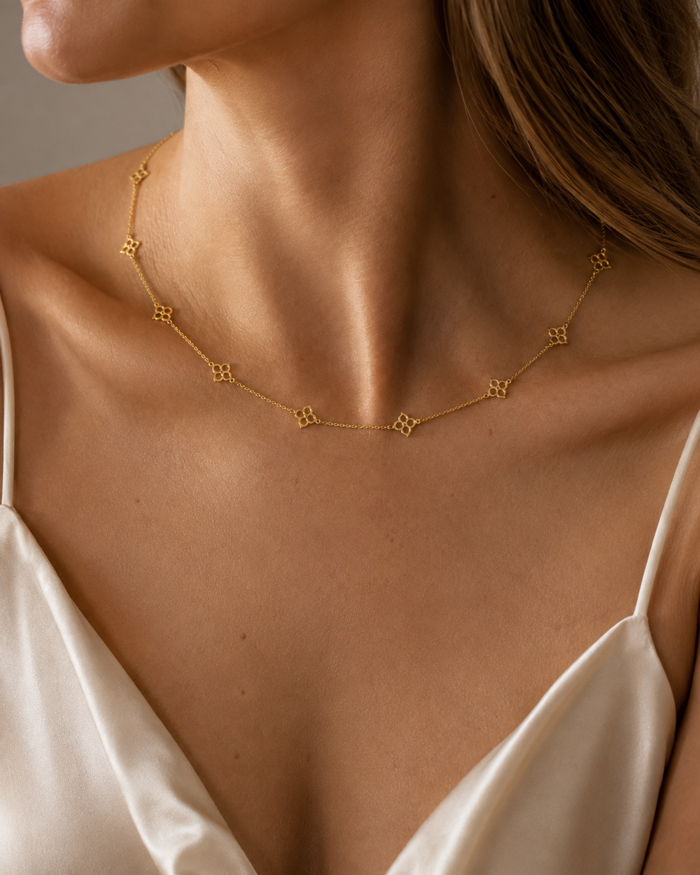 Quatrefoil Station Necklace