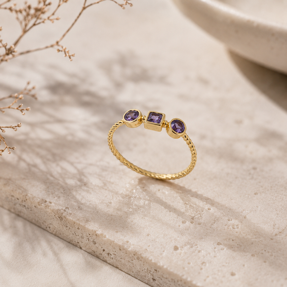 Amethyst Trilogy Ring