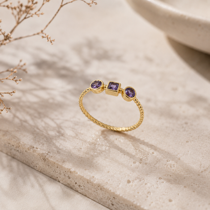 Amethyst Trilogy Ring