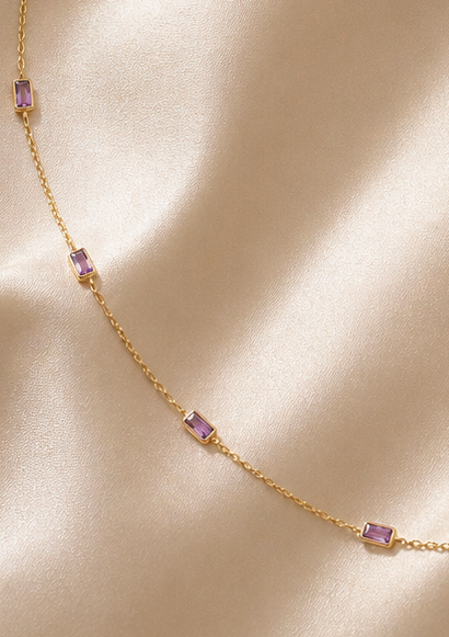 Amethyst Line Necklace
