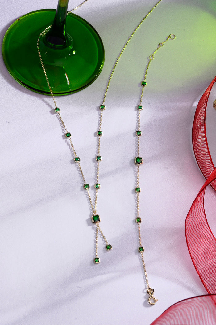 Emerald Path Bracelet - 14K Solid Gold