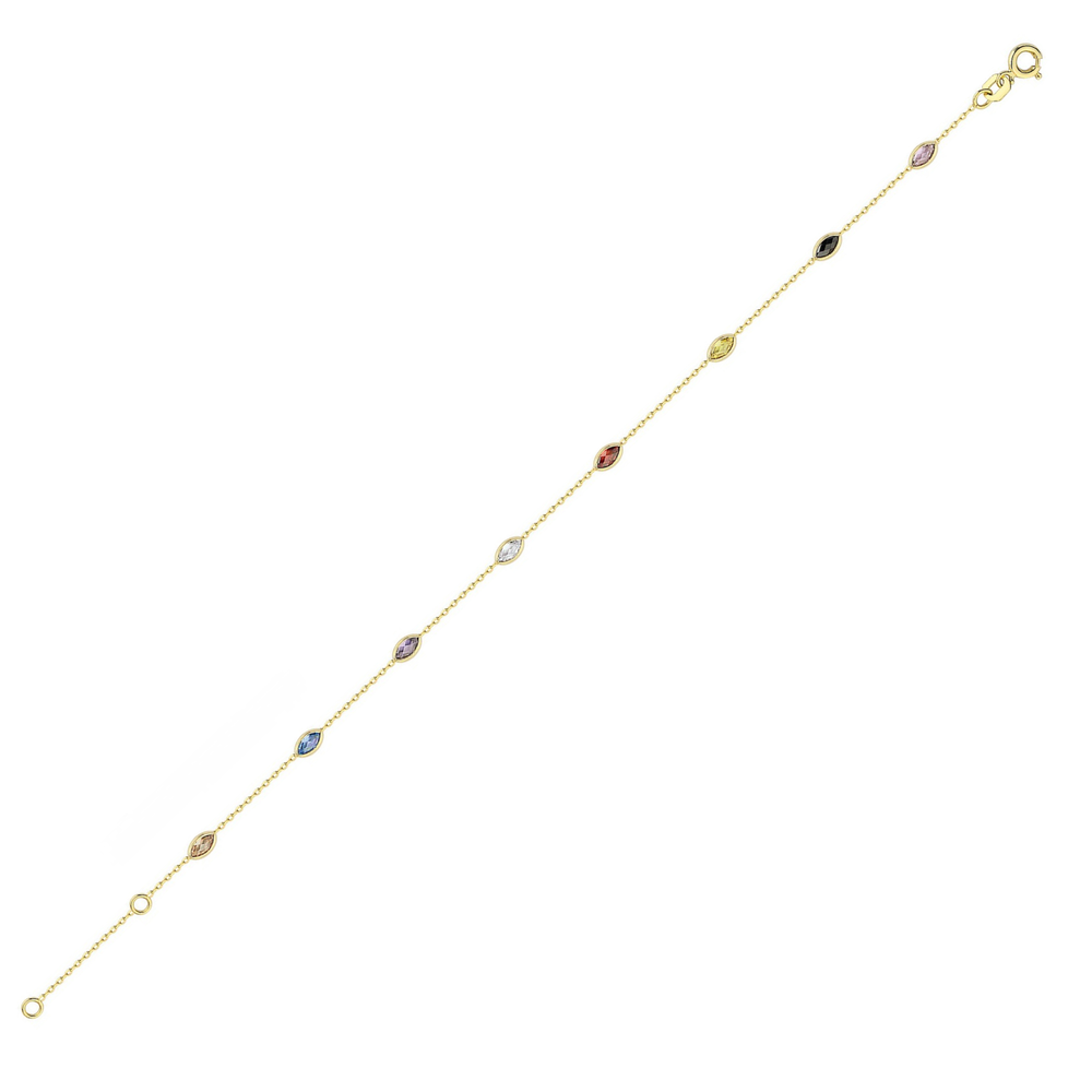 Multicolour Marquise Station Bracelet