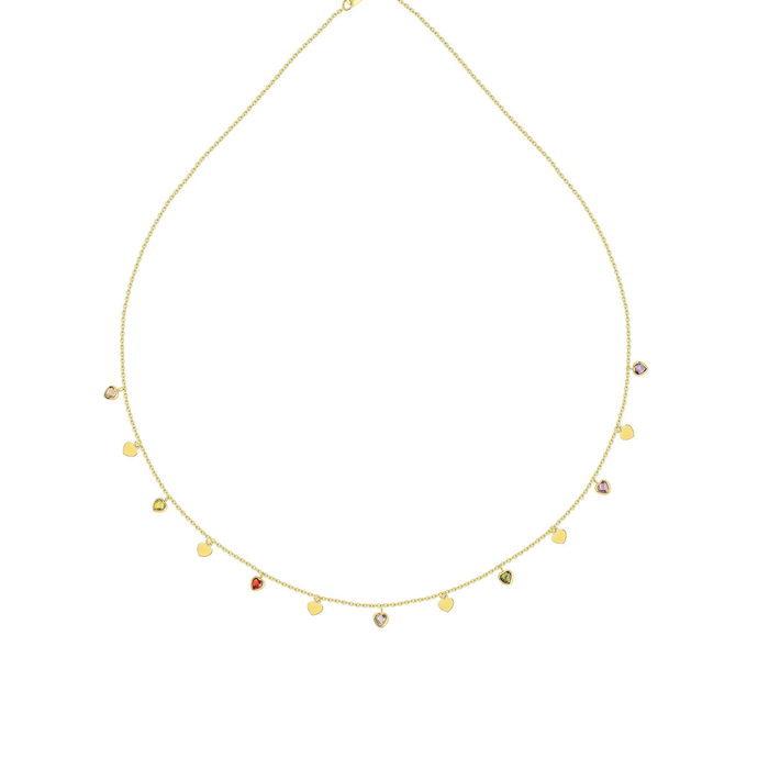 Multicolour Heart Charm Necklace