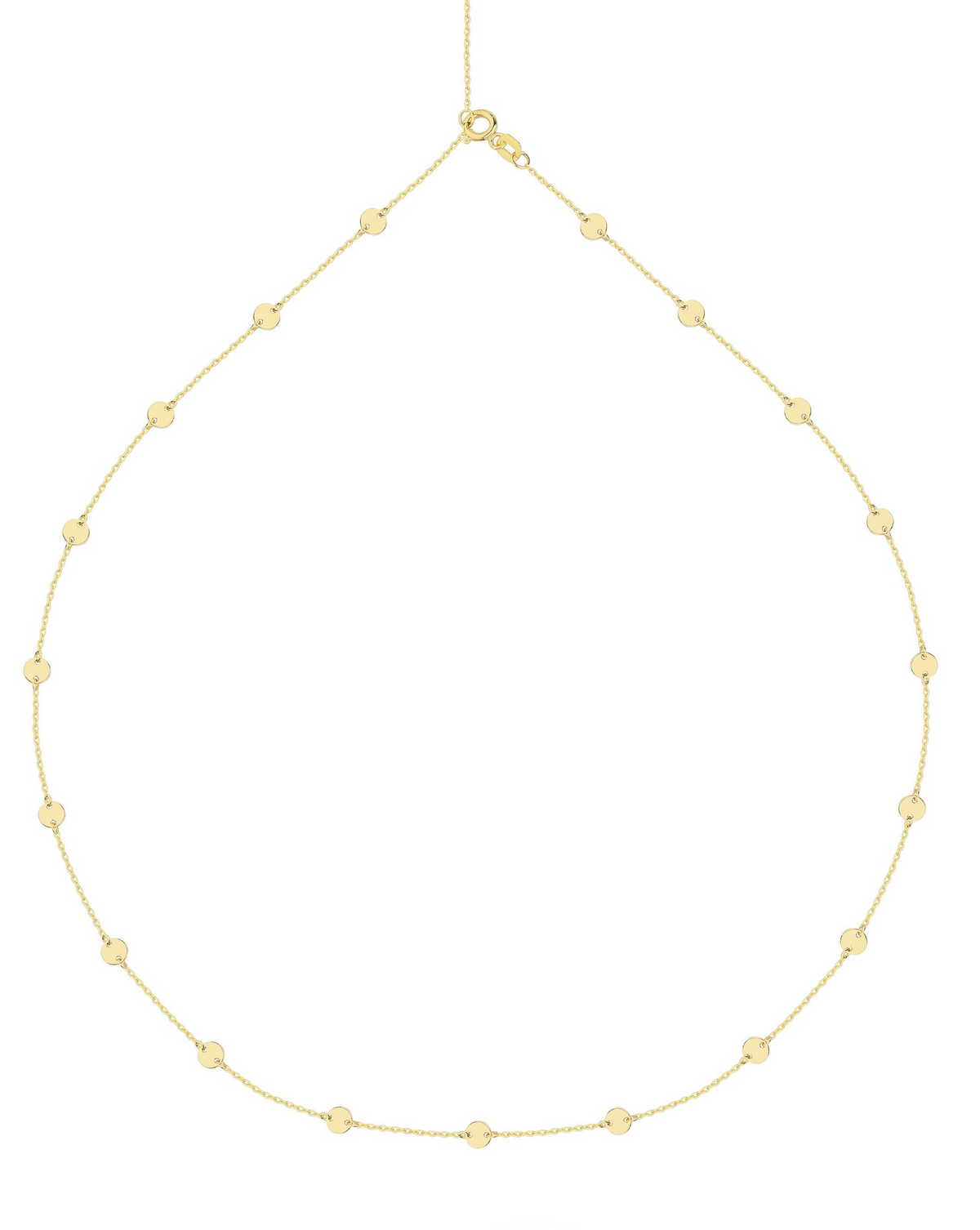 Gold Disc Station Necklace