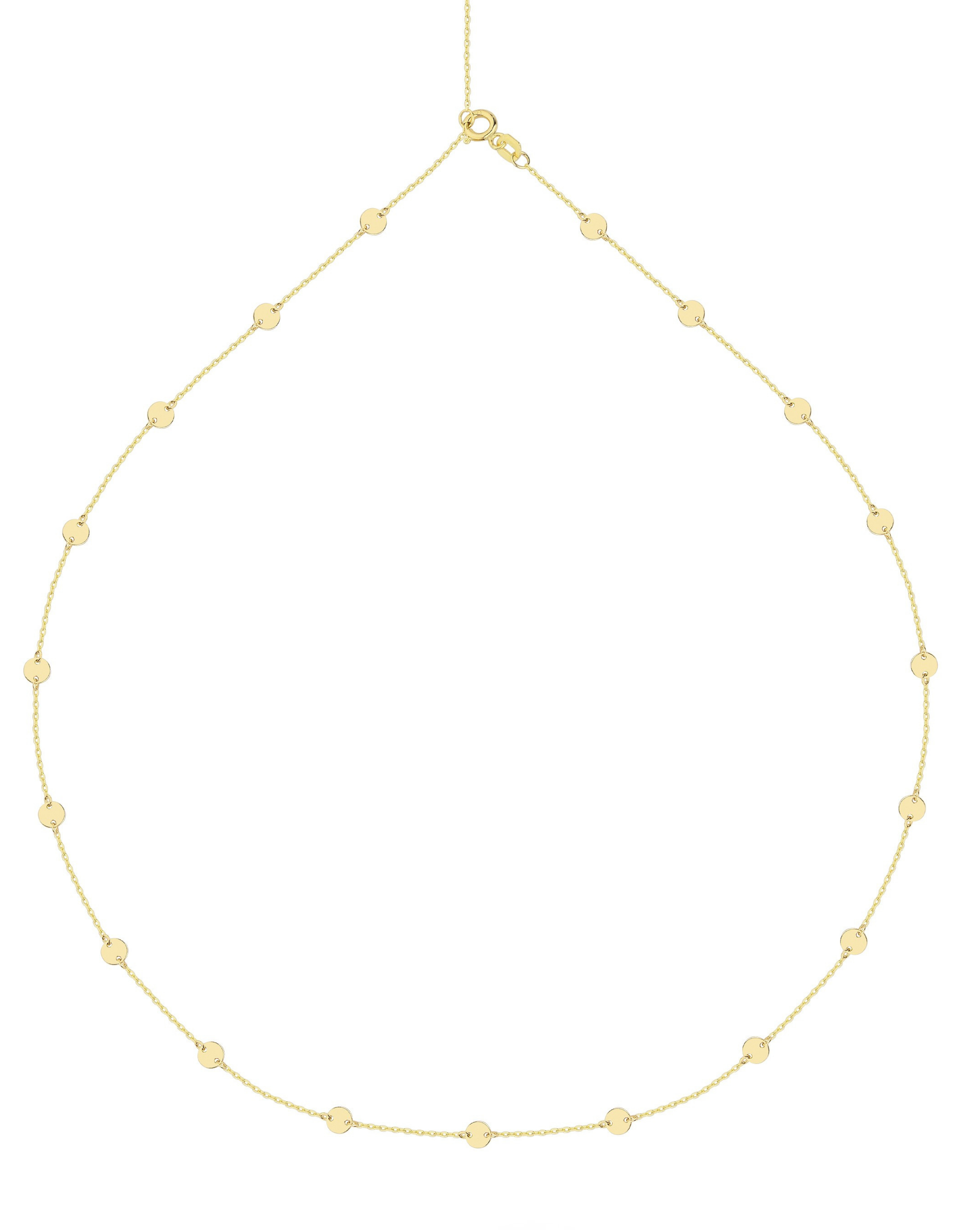 Gold Disc Station Necklace