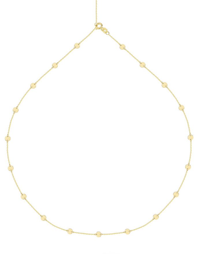 Gold Disc Station Necklace