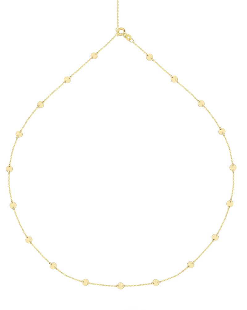 Gold Disc Station Necklace