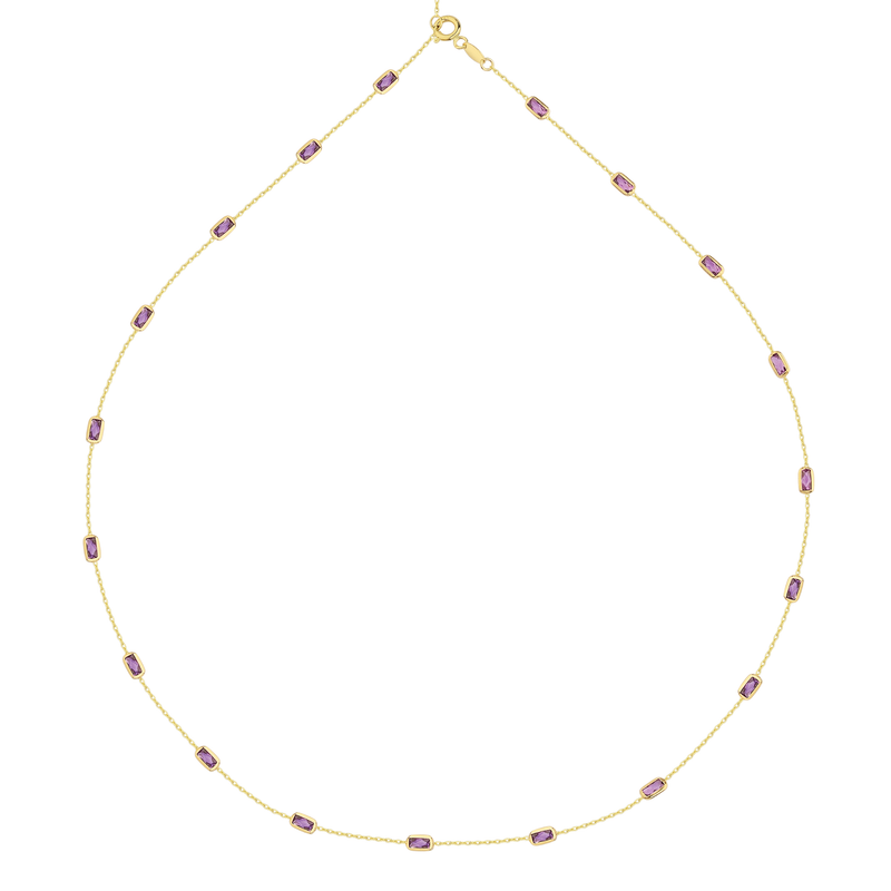 Amethyst Line Necklace