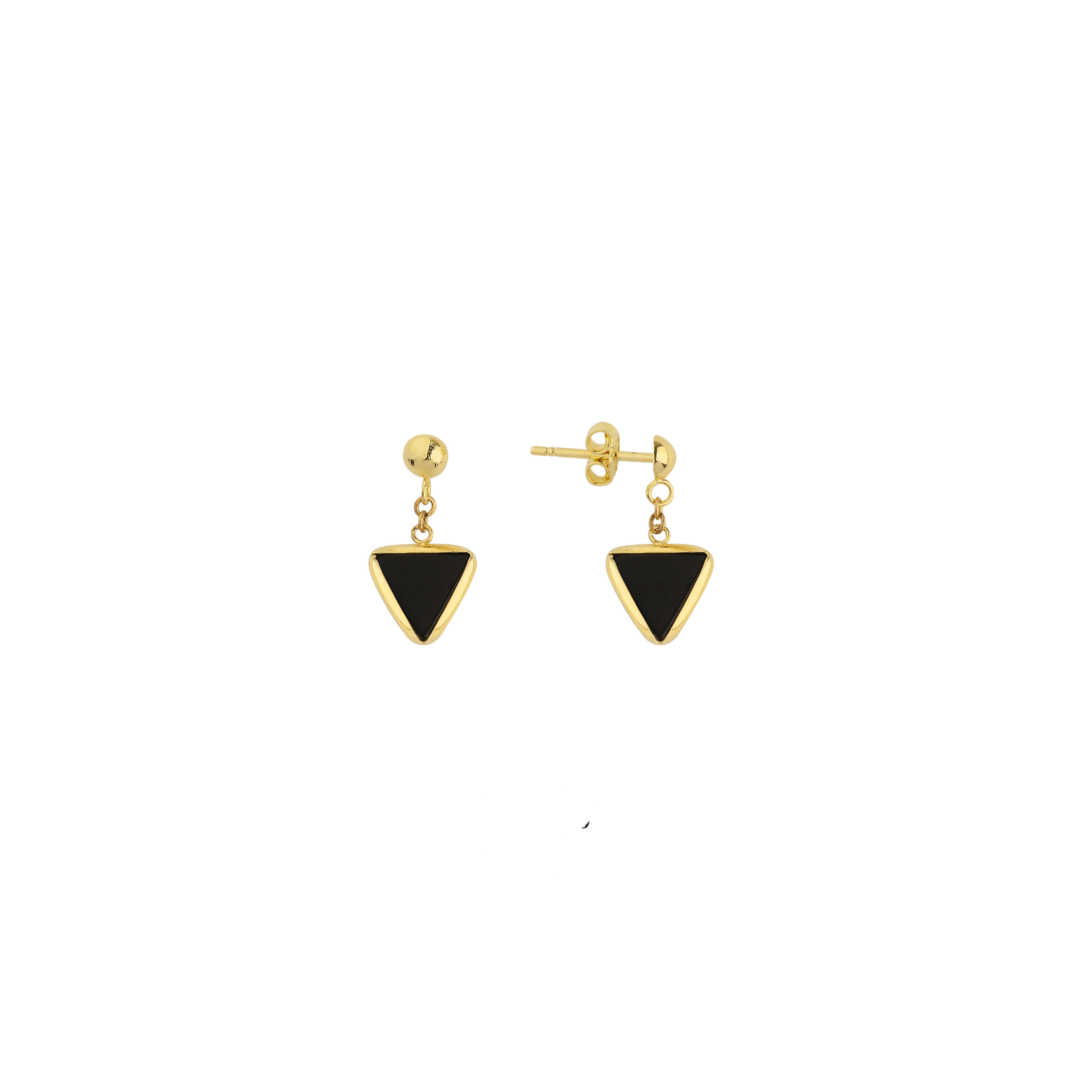 Obsidian Triangle Earrings