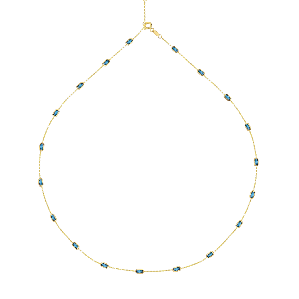 Aquamarine Line Necklace