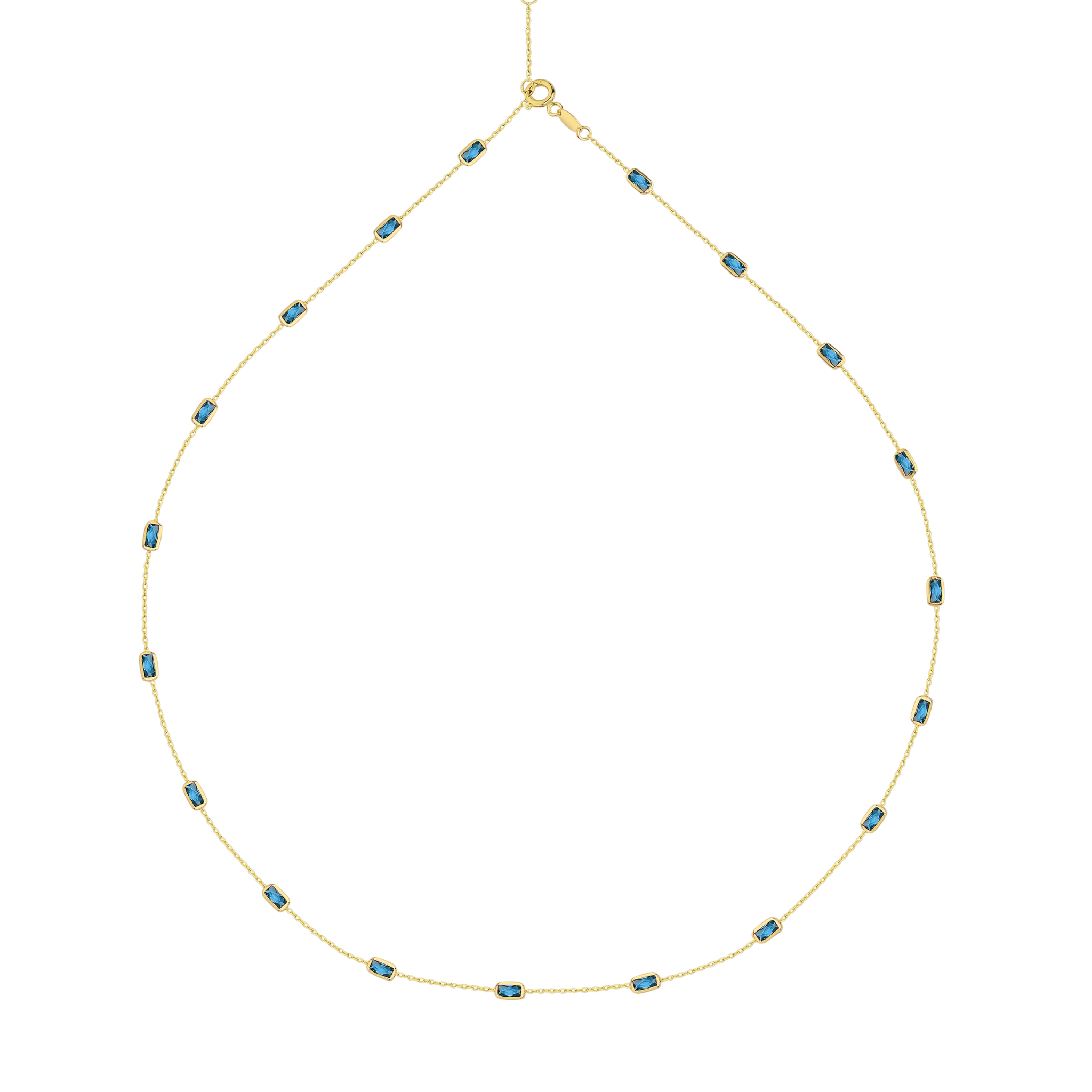 Aquamarine Line Necklace