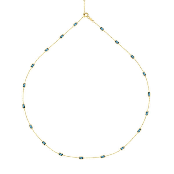 Aquamarine Line Necklace