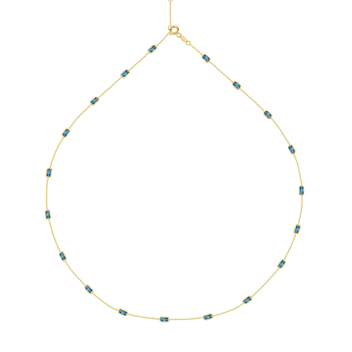 Aquamarine Line Necklace