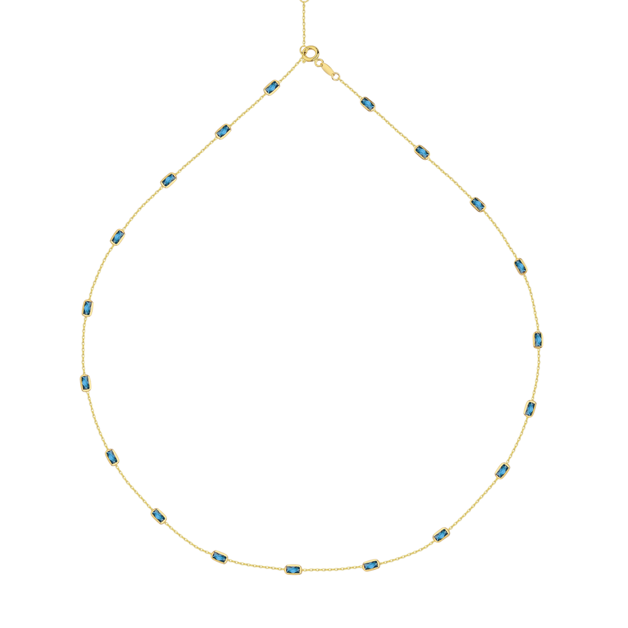 Aquamarine Line Necklace