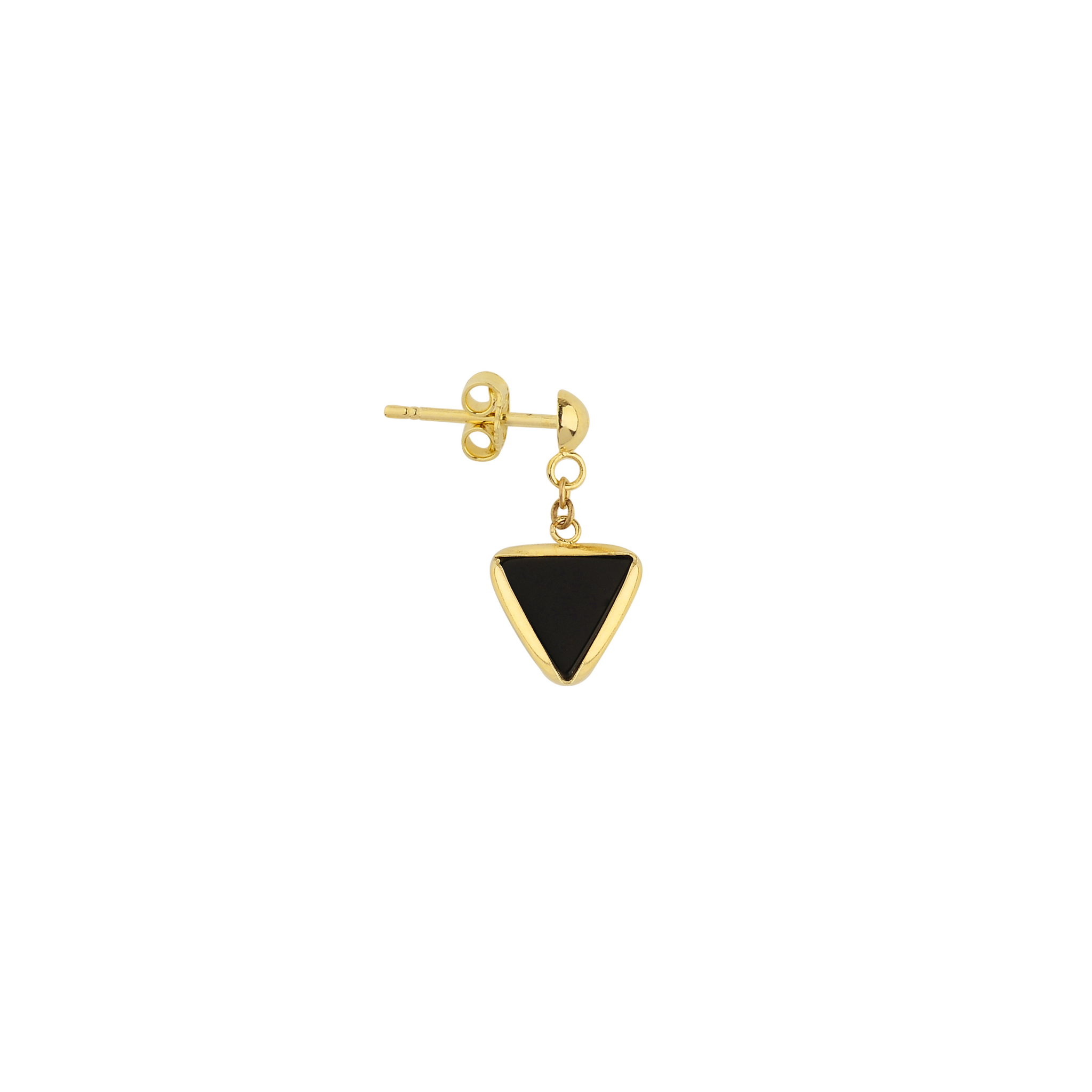 Obsidian Triangle Earrings