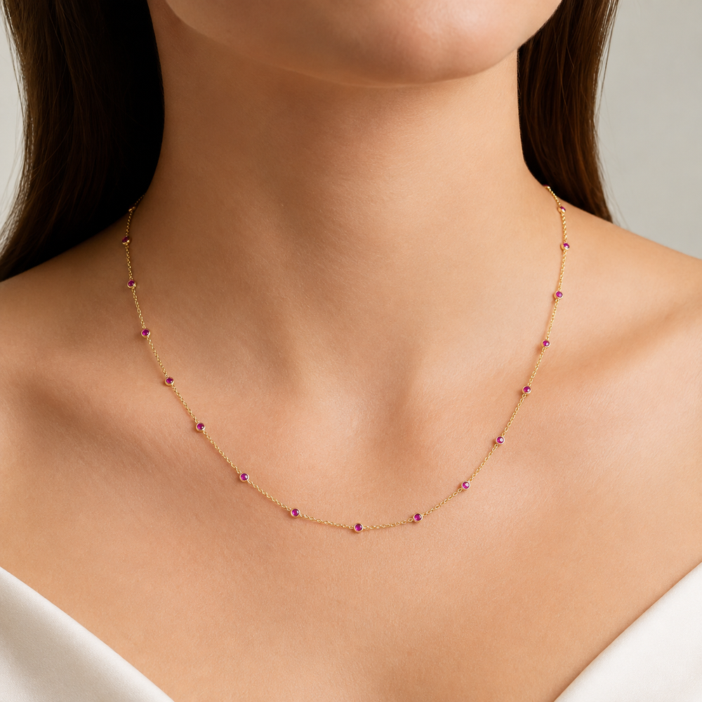 Fuchsia Station Necklace