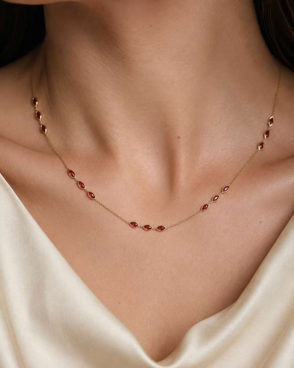 Red Marquise Necklace