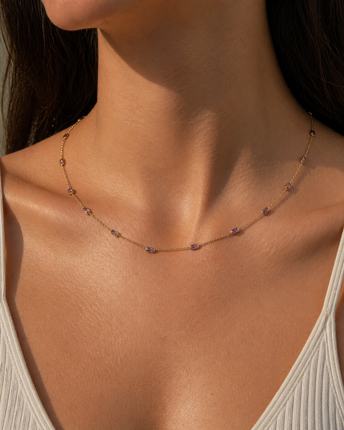 Amethyst Line Necklace
