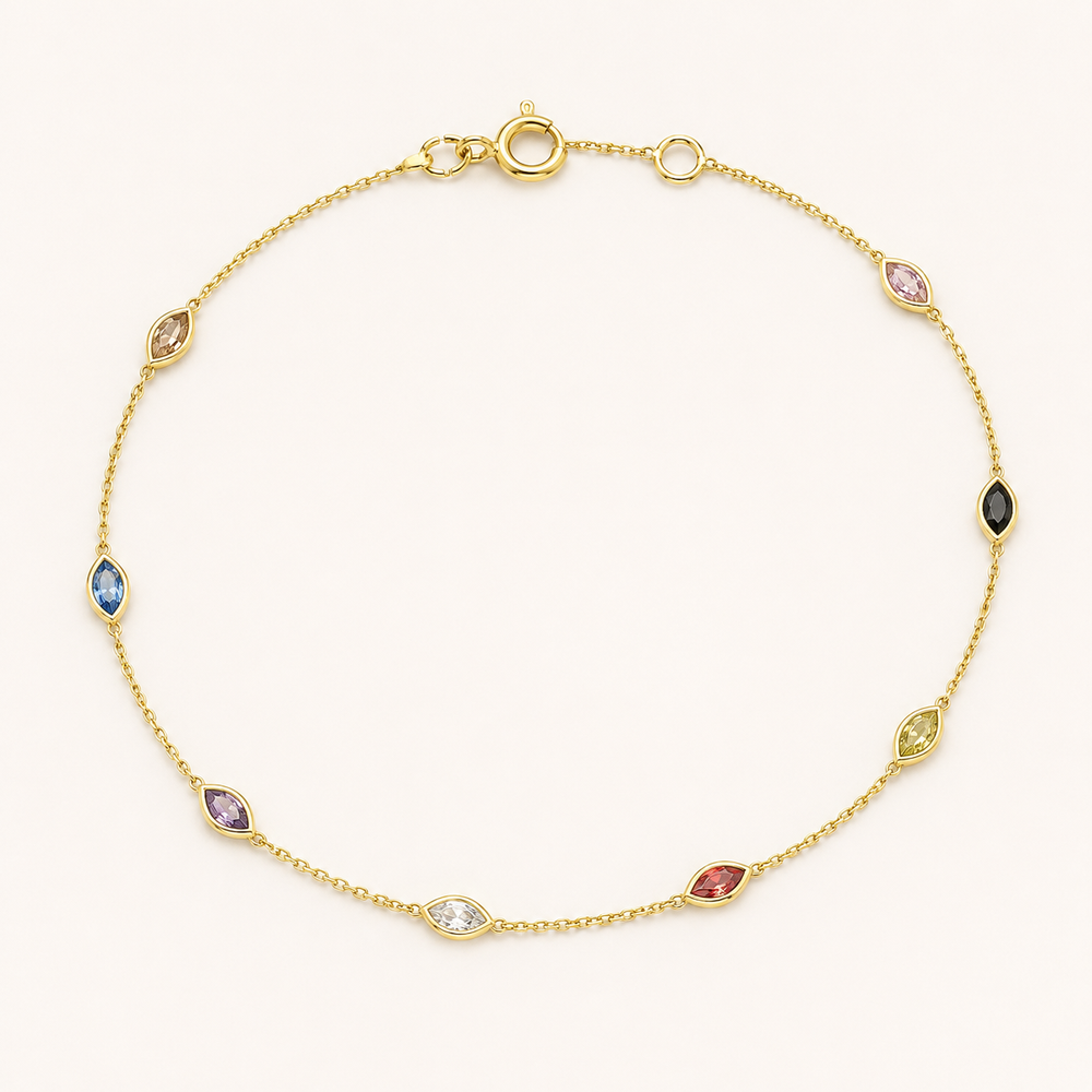 Multicolour Marquise Station Bracelet