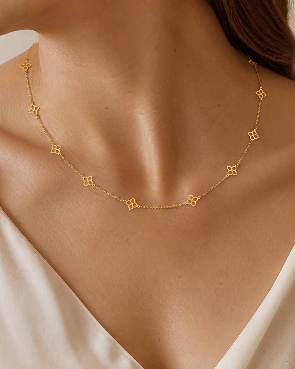 Quatrefoil Station Necklace