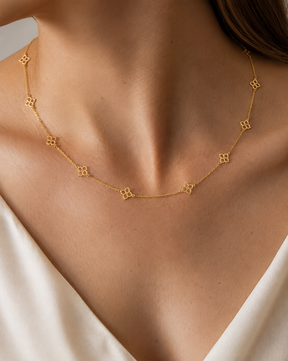 Quatrefoil Station Necklace