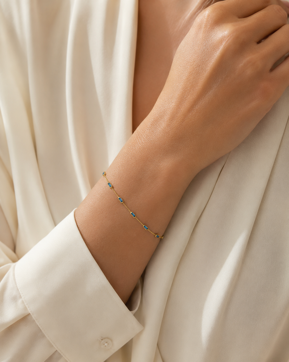 Aquamarine Line Bracelet