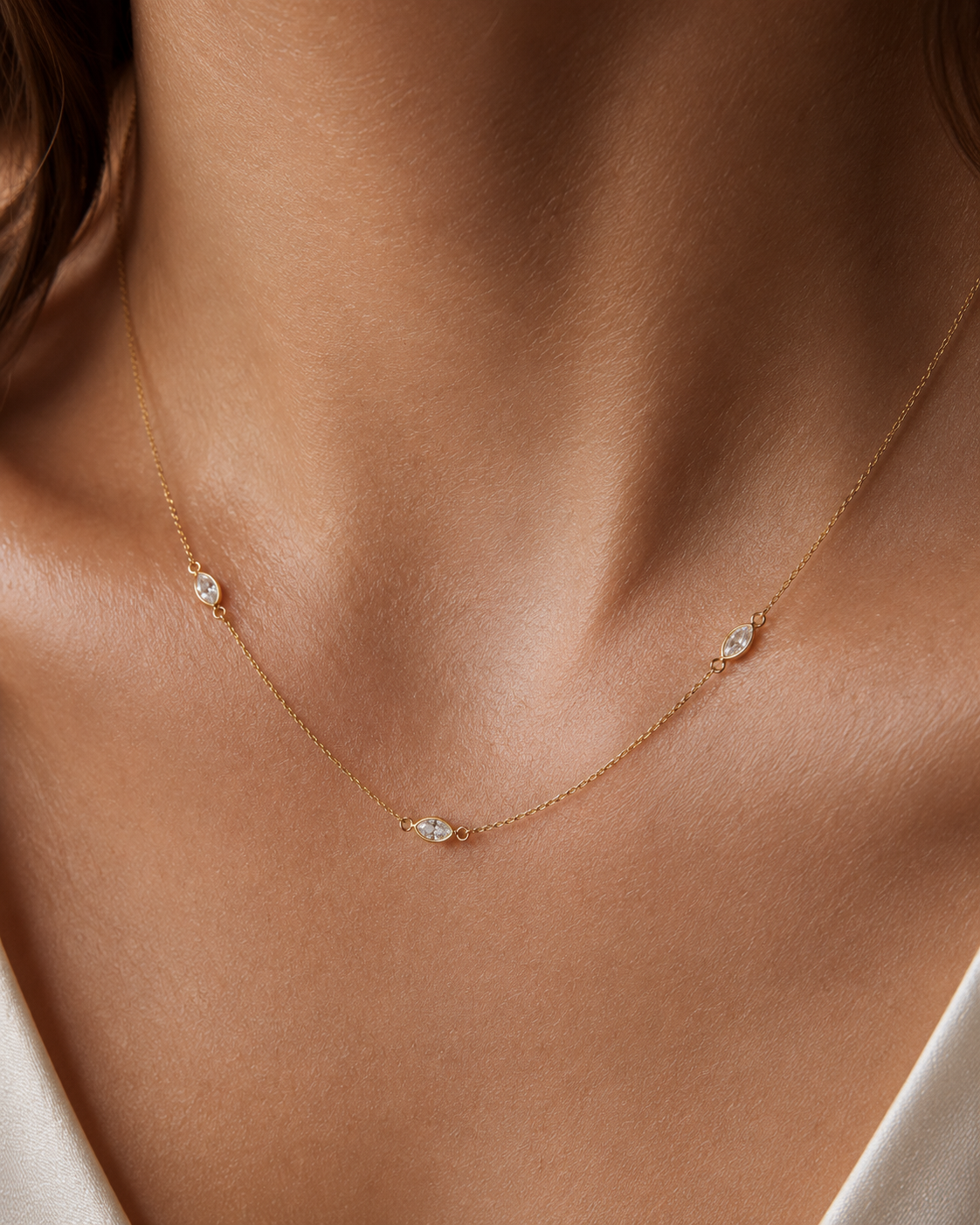 Lab-Grown Diamond Marquise Trio Necklace