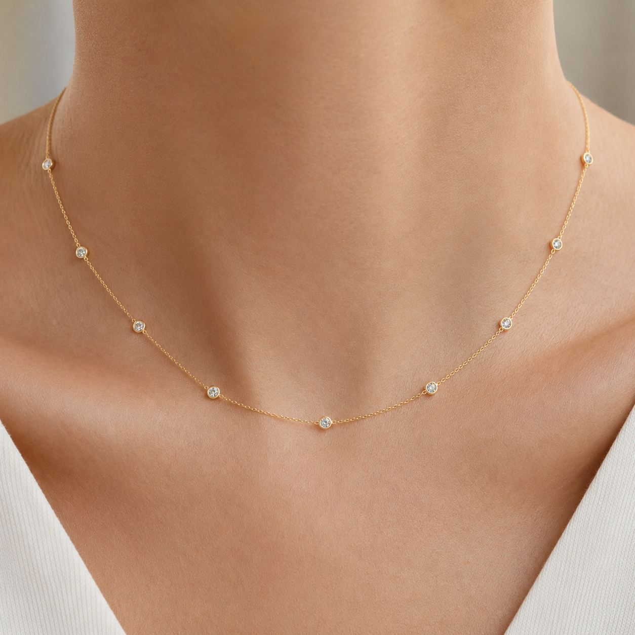 Round Lab-Grown Diamond Necklace