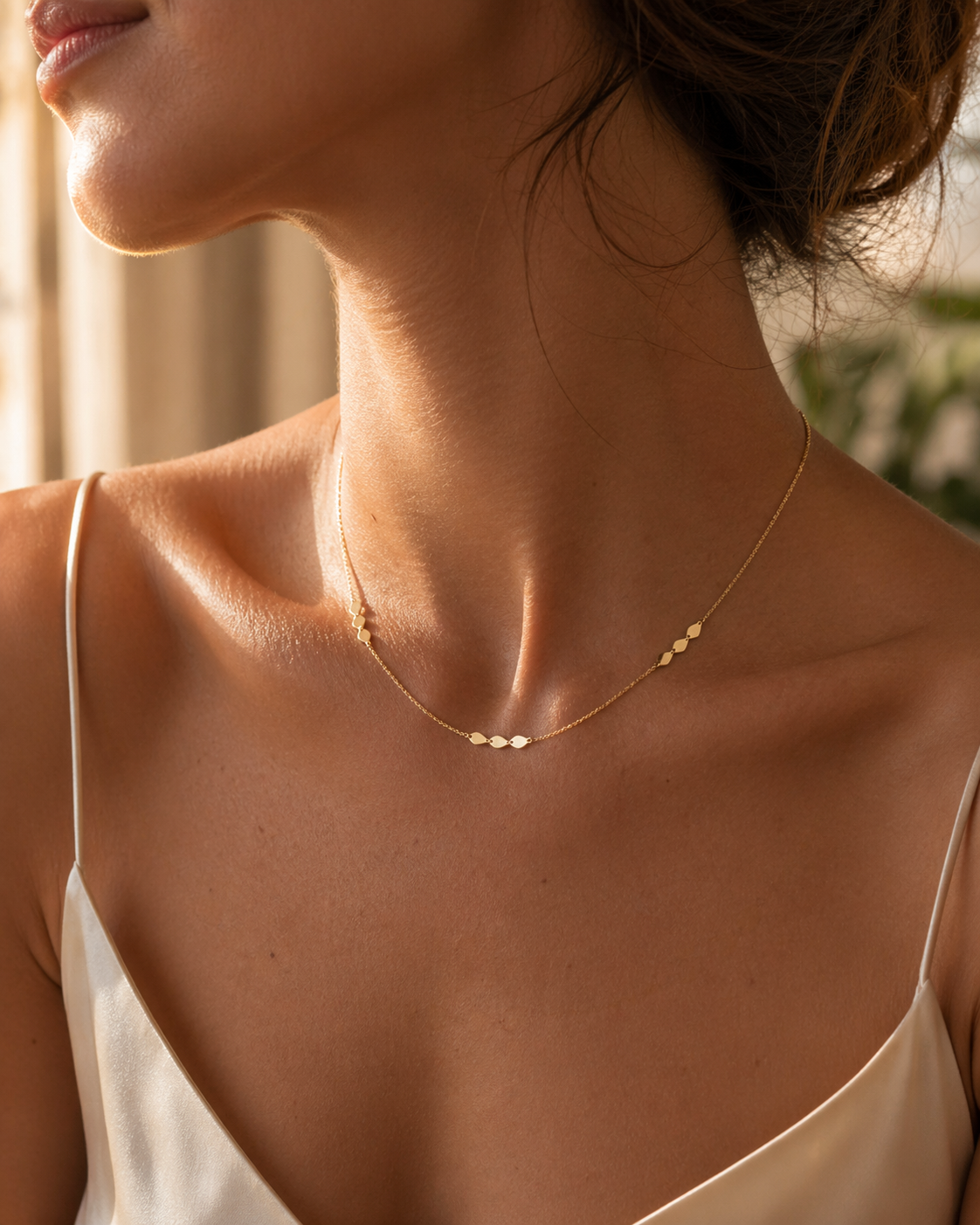 Vastgehouden in gouden ketting