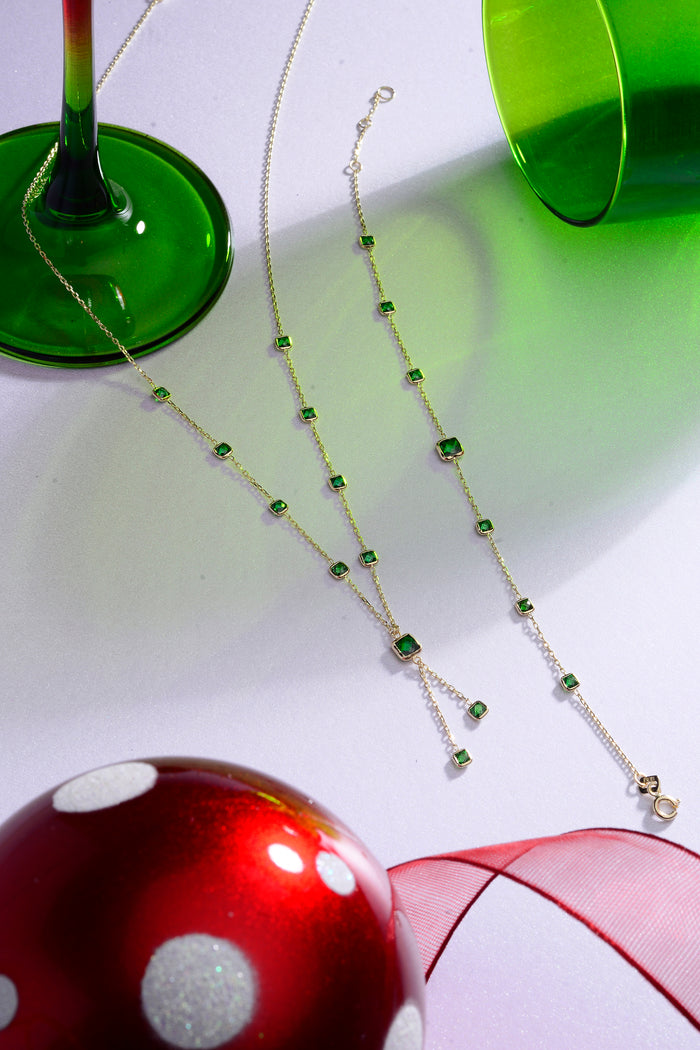 Emerald Path Bracelet - 14K Solid Gold
