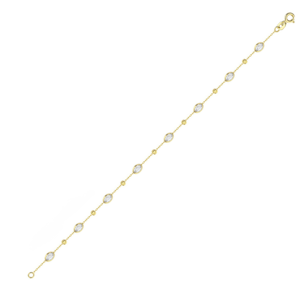 Oval Bezel Station Bracelet