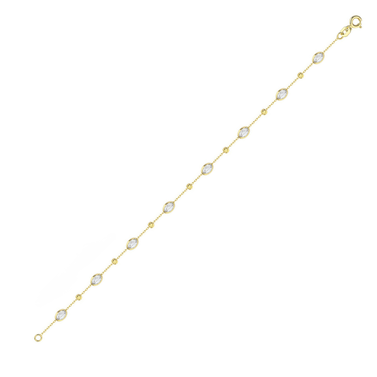Oval Bezel Station Bracelet