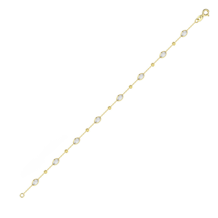 Oval Bezel Station Bracelet